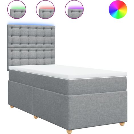 Maison Exclusive - Cama box spring con colchón tela gris claro 10