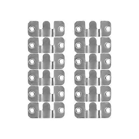 Lot de 12 crochets de suspension pour cadres photo, en acier inoxydable, avec boucle.-AquaForge (1/3)