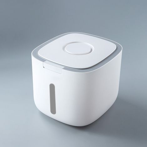Grand récipient de conservation de riz hermétique anti-humidité épais portable réservoir amovible pour cuisine maison taille haute gris (1/5)