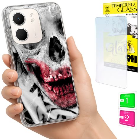 Custodia per Oppo A5X, cover posteriore con vetro temperato 9H. (1/5)