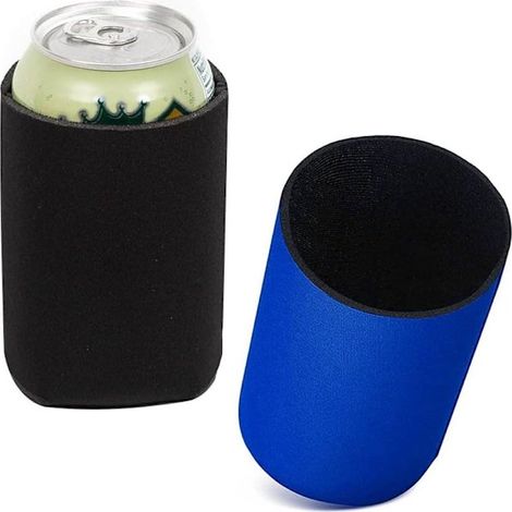 2 Stück Bierkühler, weiche Neopren-Kühler, kompatibel mit Limonadendosen, Bierdosen und Bierflaschen (blau und schwarz) (1/5)