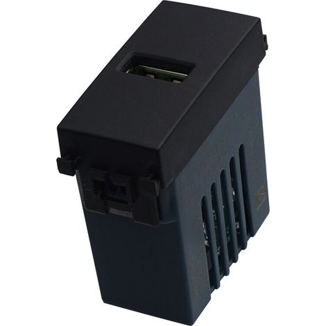 ETTROIT USB-Buchse 5V 2,1A 1 USB-A-Steckplatz schwarz Kompatibel Vimar Arke VA2401