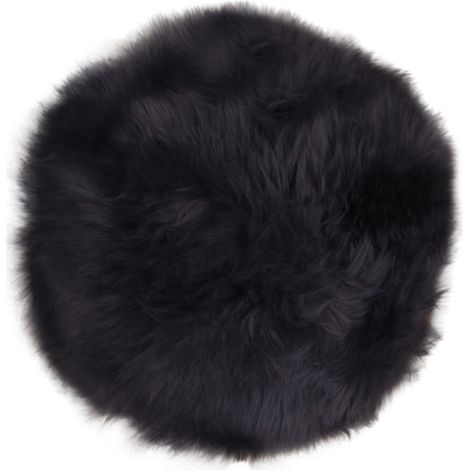 Lipo Coussin de siège en peau de mouton véritable, noir.