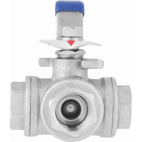 Robinet à boisseau sphérique en acier inoxydable - - Trois voies - DN15 1/2'' - Acier inoxydable SUS304 (1/4)