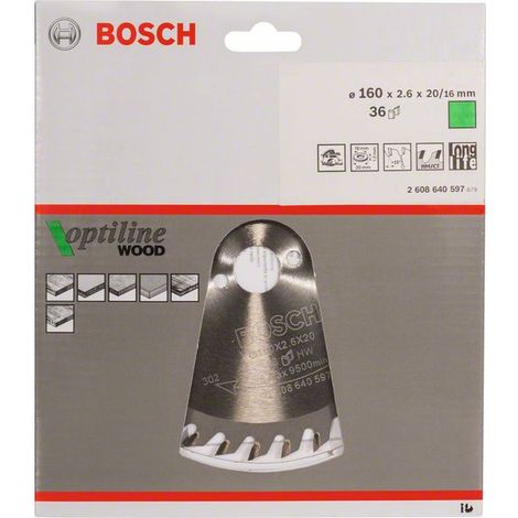 Bosch PRO Wood Kreissägeblatt, 160 x 2,6 x 20 mm, T36