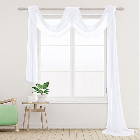 Rideau Arche de Mariage 150 x 600cm Rideaux Voile Arche Tenture Transparent Tulle Romantique Mariage Decor Photographie Cérémonie Fête Anniversaire Baptême Lit à baldaquin (1/5)