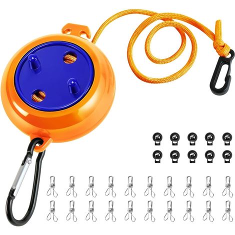 Wäscheleine ausziehbar 10m Camping tragbar Reise Outdoor orange Hochwertig Praktisch Langlebig für Küche Haushalt Praktisch (1/5)