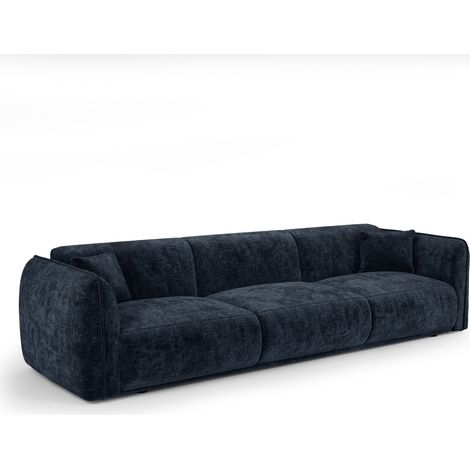 Canapé 4 places en velours à motifs bleu nuit LUSH (1/5)