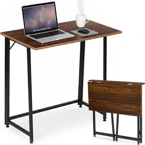 Escritorio plegable para portatil 80x45 cm estilo loft mdf y metal 221980516 (1/5)