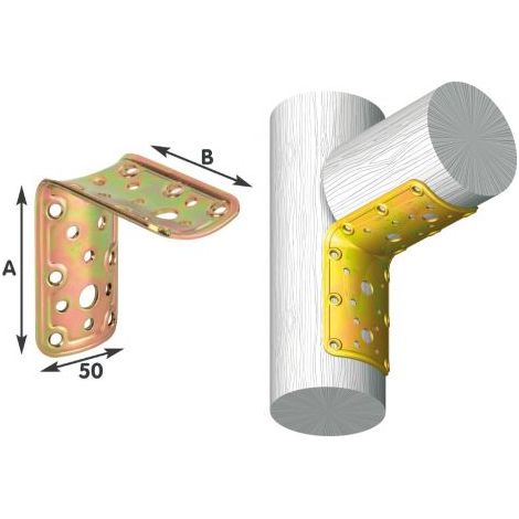Giunzione Ad Angolo Per Legno Tondo Art.904 Mm 80 X 80 cf. 25 pz