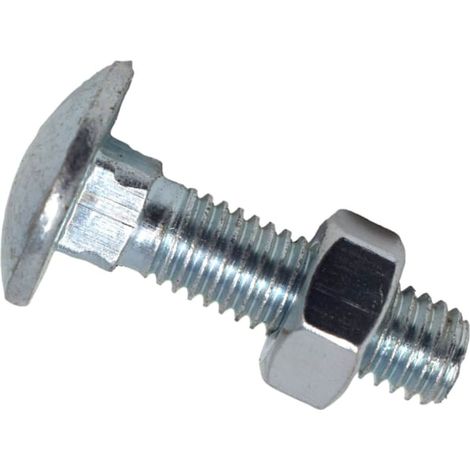 METALMATE Cup Square Hex Bolt & Nut Zp M8 x 30mm Box 50