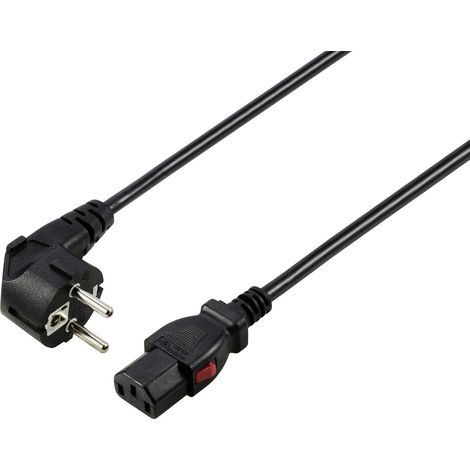 Sygonix SY-6733072 Kaltgeräte Anschlusskabel  Schwarz 2 m verriegelbar