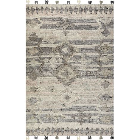 Teppich ARATASHEN Grau 200 x 300 cm Wolle Kelim