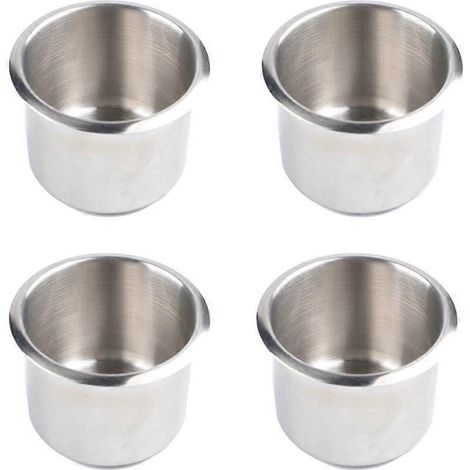 Confezione da 4 portabicchieri universali marini 68x55mm in acciaio inossidabile con portabevande integrati, adatti per tavoli da poker e divani (1/4)