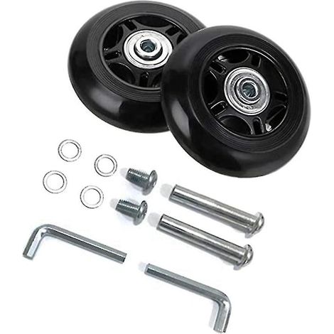 Roues de rechange noires pour bagages (2 roues) 75 mm x 24 mm x 8 mm / 2,95 pouces x 0,94 pouce x 0,31 pouce - (1/5)