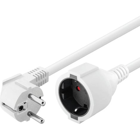 Cable de alimentacion alargador Schuko macho a hembra 3 M Blanco (1/4)