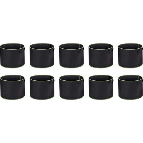 Filiyano-Lot de 10 pots de fleurs de 3 gallons en tissu non tissé avec poignées (1/5)