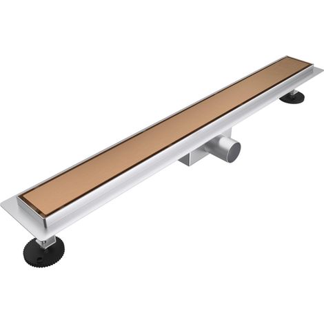 FugaFlow Eccelente Caniveau de douche à battant - 100cm - grille fermée - bride de sol - Cuivre brossé PVD (Cuivre)