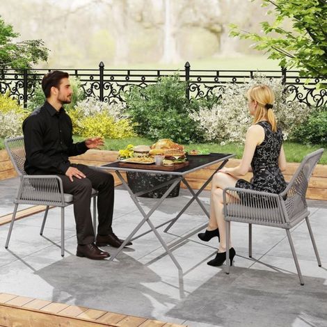 Chaise de jardin 60x60x80, lot de 2 chaises d'extérieur en rotin avec coussins amovibles, accoudoirs, résistantes aux intempéries (1/5)