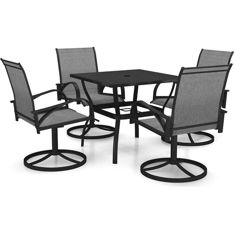 Maison Exclusive - Set da Pranzo da Giardino 5 pz in Textilene e Acciaio