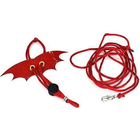 Jolie ceinture harnais ailes traction lézard laisse promenade contrôle cordon pour reptiles - S - Rouge (1/4)
