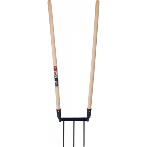 Fourche à fumier 3 dents – Manche en hêtre PEFC 110 cm – Aération des sols en espaces restreints – Écologique et durable – Spear & Jackson