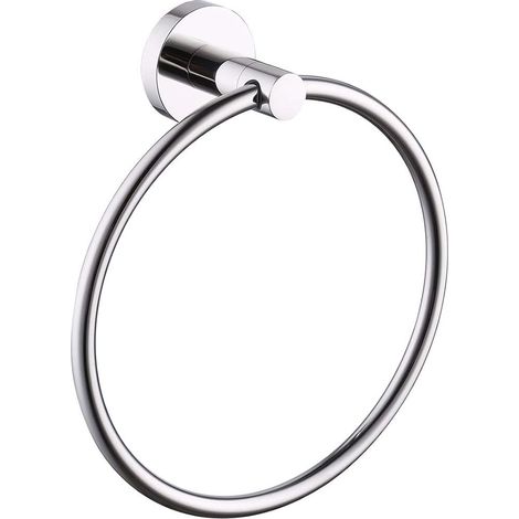 Toallero de aro para baño, de acero inoxidable SUS304, redondo, pulido, para pared (1/5)
