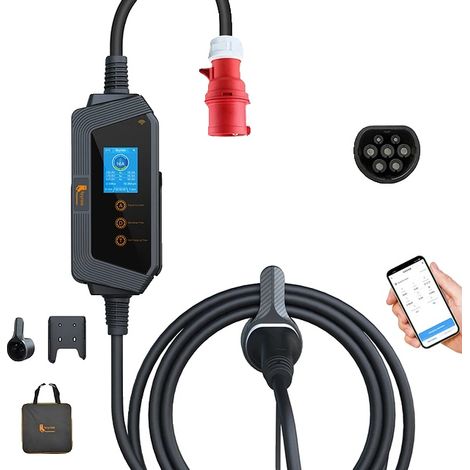 Chargeur EV Portable, Puissance de Charge de 11 kW, Contrôle par Application Intelligente, 11KW APP NON Adaptateur (1/2)
