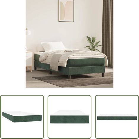 Sommeil profond - Matelas de lit à ressorts ensachés fermeté moyenne Vert foncé 90x200x20 cm (1/5)