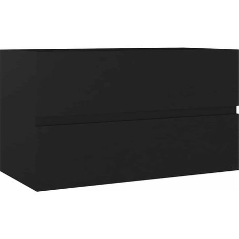Maison Exclusive - Waschbeckenunterschrank Schwarz 80x38,5x45 cm (1/5)