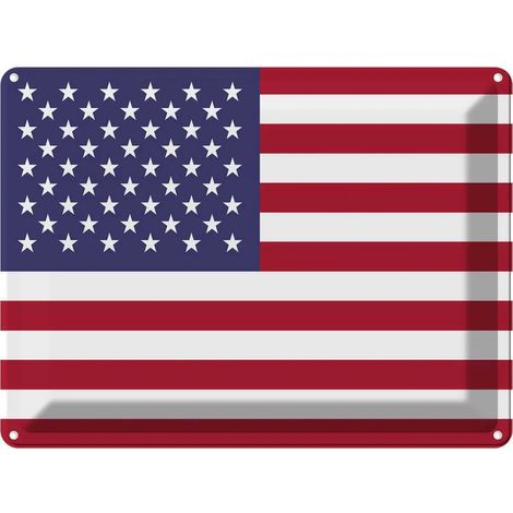 Plaque métallique 30x40 cm Drapeau des États-Unis Armoiries (1/5)