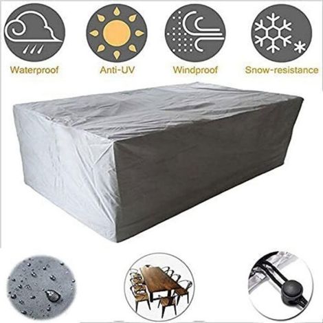 Housse Protection Mobilier Jardin - 140x140x90 cm - Tissu Oxford 210D - Imperméable Anti-UV - 1 Pièce (1/4)