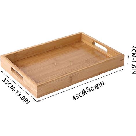 Plateau De Service - Bois De Bambou - Pour Thé Café Apéritif Plats Froids - 30 x 20 x 2 cm - 1 Pièce (1/5)