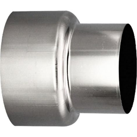 Raccord réducteur pour conduit de cheminée en acier inoxydable – 80 mm vers 60 mm – double paroi – avec ciment haute température (1/5)