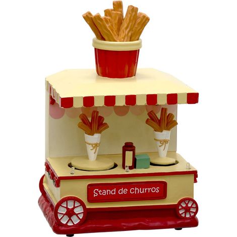 Pueblo navideño iluminado con puesto de churros animado, 7 LED a pilas - Atmosphera créateur d'intérieur (1/3)
