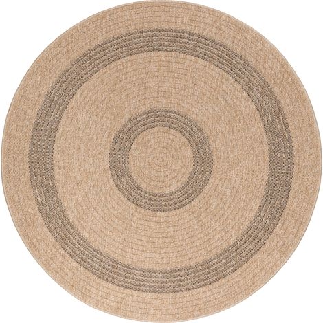 Tapis rond Naturel aspect jute Beige Gris 80x80cm (1/5)