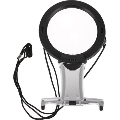 Neck Embroidery Magnifier: Illuminated Reading Magnifier X2 and X6 Magnifying Illuminating LED Hands
