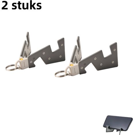 Lot de 2 supports pour téléphone portable pliables et multifonctionnels, supports portables pour téléphone et tablette, adaptés aux voyages, compacts et faciles à transporter, gris (1/5)