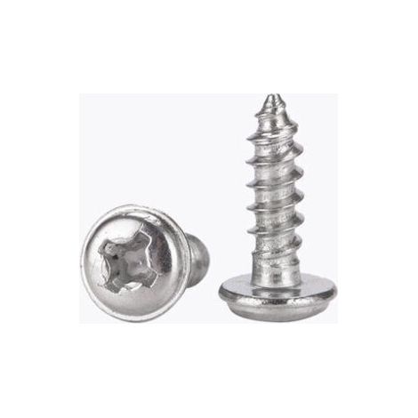 2,6x8mm Vis auto-taper à la tête de la casserole Phillips avec une vis de laveuse 304 Fixations d'acier inoxydable Boulons 50pcs (1/4)
