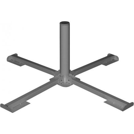 Base In Acciaio A Croce Per Ombrelloni Misura 100X100 Cm Foro 50Mm. (1/4)