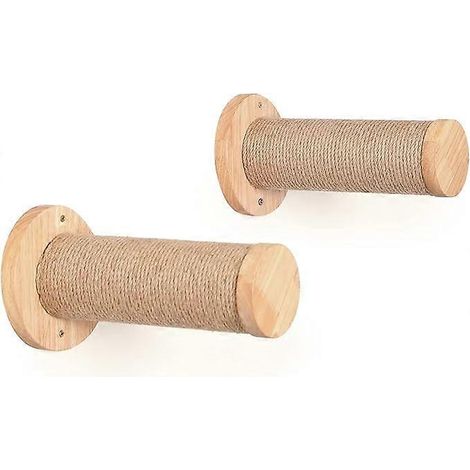 Mobilier mural pour chat, 30 cm (11,8 pouces) d'espace pour cloisons sèches, escalier mural avec étagère à griffer en jute, convient à la plupart des chats, lot de 2 (1/5)