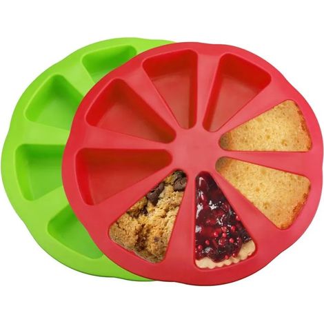 Set di due stampi in silicone per dolci, stampo a 8 fori, cavità triangolare, adatto per cuocere il pane. (1/2)