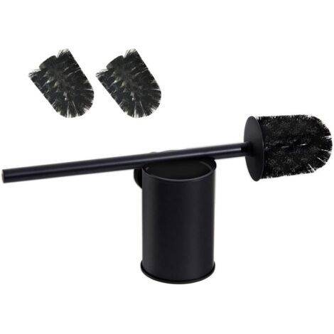WC Suspendu Noir Support Mural Brosse WC Brosse WC Brosse de Toilette Brosse Toilette Noir 304 en Acier Inoxydable (1/5)