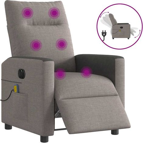 Massagesessel Elektrisch Taupe Stoff