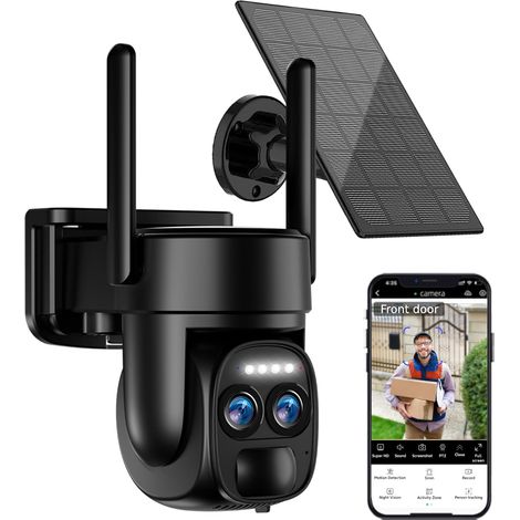 4K Solar-Außenkamera, 5G/2.4G WiFi PTZ-Kamera, batteriebetrieben, 360°-Rundumsicht-Heimsicherheitssystem, mit Farbnachtsicht/PIR-Sensor/automatischer Verfolgung.