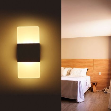 Applique murale rectangulaire à LED, AC85-265V, lampe de chevet/couloir, lampe décorative en aluminium pour la maison (1/5)