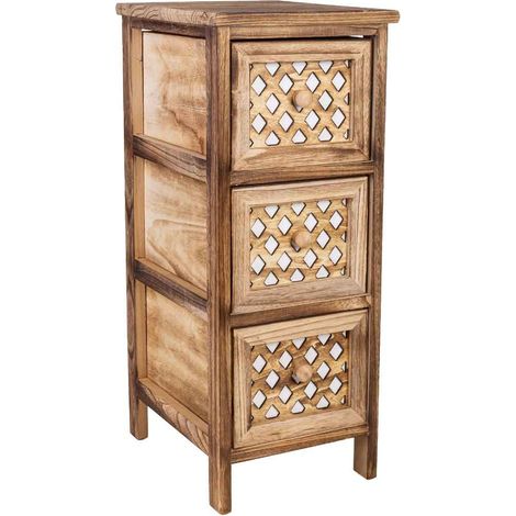 Cajonera de madera marrón 26x32x63h cm (1/5)