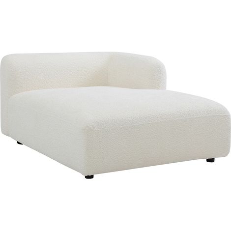 Chaise longue destra in tessuto bouclette bianco sporco - DANEPI (1/4)