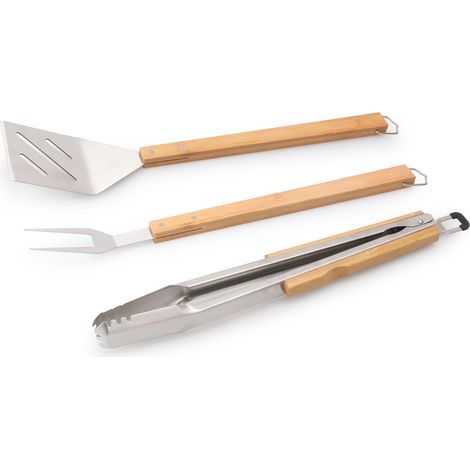 Primaster Grill-Besteckset Premium 3-teilig Grillzubehör Grillbesteck Edelstahl