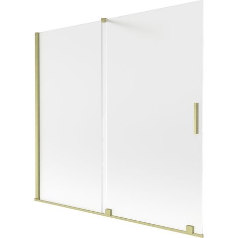 Mexen Velar paroi de baignoire 2 vantaux coulissants 170 x 150 cm, givre, or brossé - 896-170-000-31-55 (1/2)